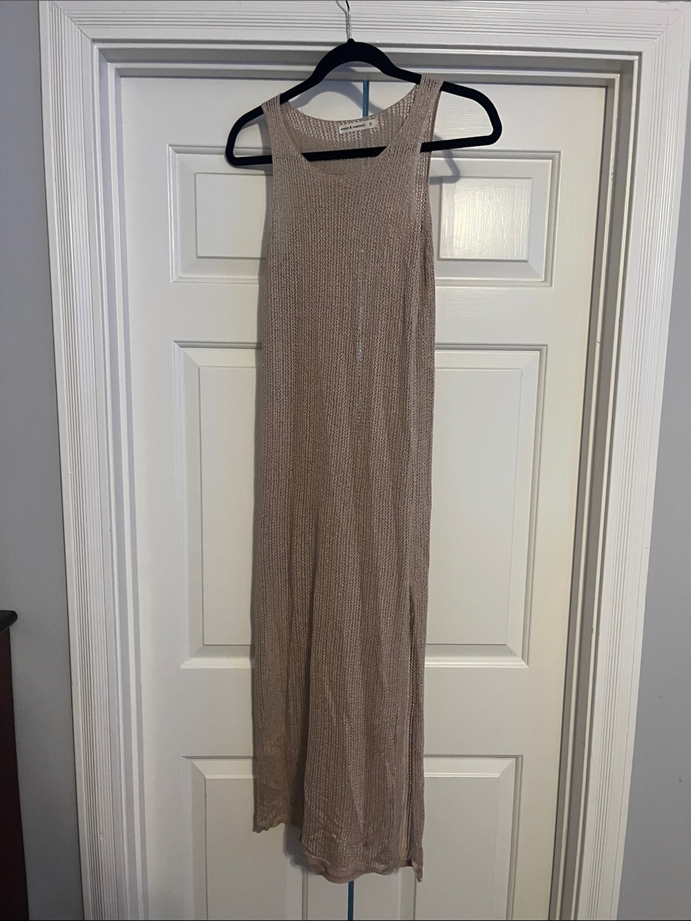 moon & madison Taupe Knit Swim Coverup Maxi